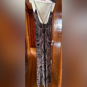 Sequin Patterned Black Evening Jumpsuit gown